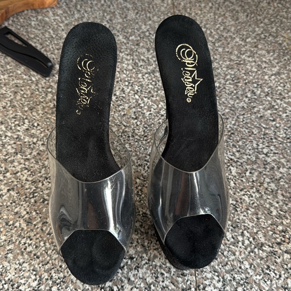 7 inch black sparkle Pleaser heels - Picture 3 of 6